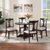 Jasmyn Wood Dining Chair Dark Walnut / Beige Wood / Fabric SFV4120A-SET2