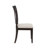 Jasmyn Wood Dining Chair Dark Walnut / Beige Wood / Fabric SFV4120A-SET2