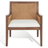 Safavieh Emilio Woven Accent Chair Walnut / Natural Wood / Woven Paper / Fabric / Foam SFV4124D
