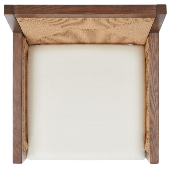 Safavieh Emilio Woven Accent Chair Walnut / Natural Wood / Woven Paper / Fabric / Foam SFV4124D