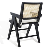 Safavieh Colette Rattan Armchair  Black / Natural Wood / Rattan / Fabric SFV4136A