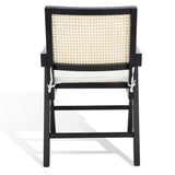 Safavieh Colette Rattan Armchair  Black / Natural Wood / Rattan / Fabric SFV4136A