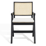 Safavieh Colette Rattan Armchair  Black / Natural Wood / Rattan / Fabric SFV4136A