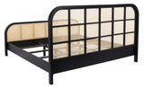 Safavieh Mcallister Cane King Bed Black / Natural Wood / Cane  SFV4138A-K-2BX