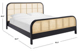 Safavieh Mcallister Cane King Bed Black / Natural Wood / Cane  SFV4138A-K-2BX