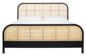 Safavieh Mcallister Cane King Bed Black / Natural Wood / Cane  SFV4138A-K-2BX