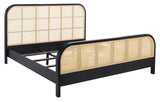 Safavieh Mcallister Cane King Bed Black / Natural Wood / Cane  SFV4138A-K-2BX