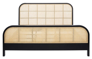 Safavieh Mcallister Cane Queen Bed Natural Wood / Cane  SFV4138B-Q-2BX