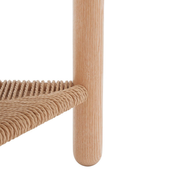 Safavieh Macianna Woven Shelf Accent Table White / Natural Wood / Woven Cord / Marble SFV4145B-2BX