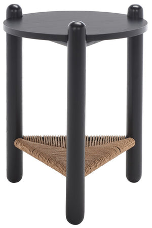 Safavieh Macianna Woven Shelf Accent Table Black Wood / Woven Cord / Mdf Veneer SFV4145C