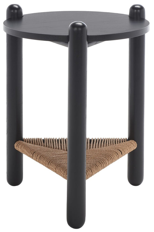 Safavieh Macianna Woven Shelf Accent Table Black Wood / Woven Cord / Mdf Veneer SFV4145C