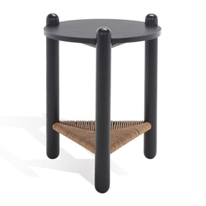 Safavieh Macianna Woven Shelf Accent Table Black Wood / Woven Cord / Mdf Veneer SFV4145C