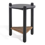 Safavieh Macianna Woven Shelf Accent Table Black Wood / Woven Cord / Mdf Veneer SFV4145C