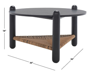 Safavieh Macianna Woven Shelf Coffee Table Black Wood / Woven Cord / Mdf Veneer SFV4146C