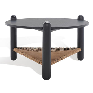 Safavieh Macianna Woven Shelf Coffee Table Black Wood / Woven Cord / Mdf Veneer SFV4146C