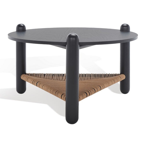 Safavieh Macianna Woven Shelf Coffee Table Black Wood / Woven Cord / Mdf Veneer SFV4146C