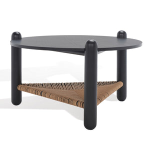 Safavieh Macianna Woven Shelf Coffee Table Black Wood / Woven Cord / Mdf Veneer SFV4146C