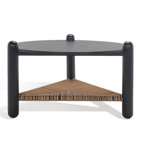 Safavieh Macianna Woven Shelf Coffee Table Black Wood / Woven Cord / Mdf Veneer SFV4146C