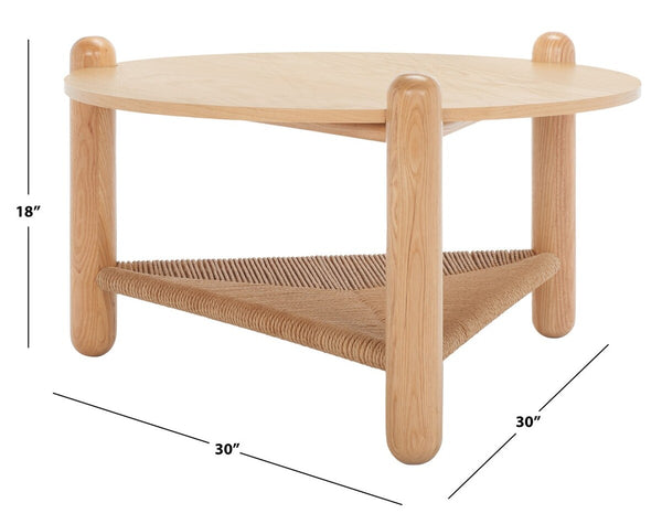 Safavieh Macianna Woven Shelf Coffee Table Natural Wood / Woven Cord / Mdf Veneer SFV4146D