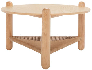 Safavieh Macianna Woven Shelf Coffee Table Natural Wood / Woven Cord / Mdf Veneer SFV4146D