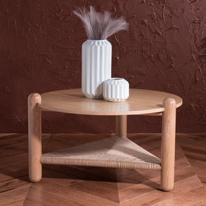 Safavieh Macianna Woven Shelf Coffee Table Natural Wood / Woven Cord / Mdf Veneer SFV4146D