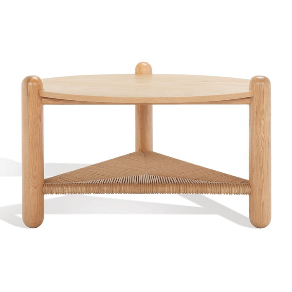 Safavieh Macianna Woven Shelf Coffee Table Natural Wood / Woven Cord / Mdf Veneer SFV4146D