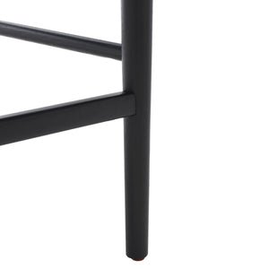 Safavieh Laycee Linen And Wood Counter Stool - Set of 2 Black / White Wood / Fabric / Foam SFV4147A-SET2