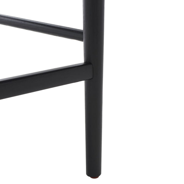 Safavieh Laycee Linen And Wood Counter Stool - Set of 2 Black / White Wood / Fabric / Foam SFV4147A-SET2