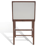 Safavieh Laycee Linen And Wood Counter Stool Walnut / White