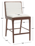 Safavieh Laycee Linen And Wood Counter Stool Walnut / White