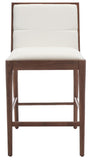 Safavieh Laycee Linen And Wood Counter Stool Walnut / White