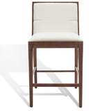 Safavieh Laycee Linen And Wood Counter Stool Walnut / White