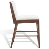 Safavieh Laycee Linen And Wood Counter Stool Walnut / White