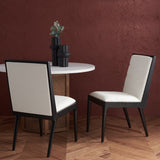 Safavieh Laycee Linen And Wood Dining Chair Black / White