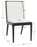 Safavieh Laycee Linen And Wood Dining Chair Black / White