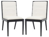 Safavieh Laycee Linen And Wood Dining Chair Black / White