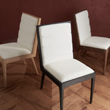 Safavieh Laycee Linen And Wood Dining Chair Walnut / White