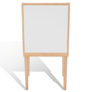 Safavieh Laycee Linen And Wood Dining Chair Natural / White