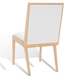 Safavieh Laycee Linen And Wood Dining Chair Natural / White