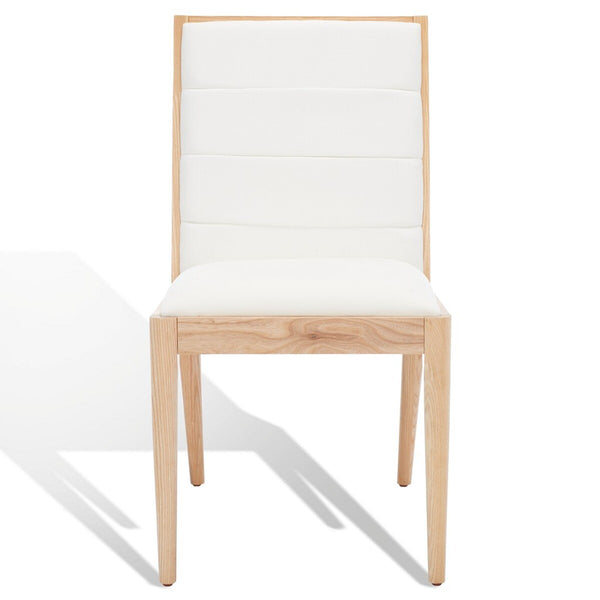Safavieh Laycee Linen And Wood Dining Chair Natural / White