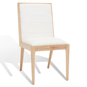 Safavieh Laycee Linen And Wood Dining Chair Natural / White