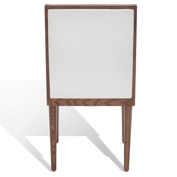 Safavieh Laycee Linen And Wood Dining Chair Walnut / White