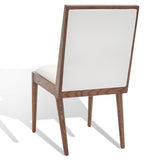 Safavieh Laycee Linen And Wood Dining Chair Walnut / White