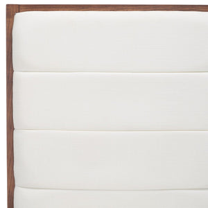 Safavieh Laycee Linen And Wood Dining Chair Walnut / White