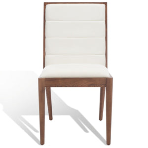 Safavieh Laycee Linen And Wood Dining Chair Walnut / White