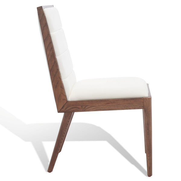 Safavieh Laycee Linen And Wood Dining Chair Walnut / White