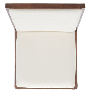 Safavieh Laycee Linen And Wood Dining Chair Walnut / White