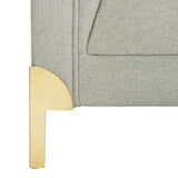 Safavieh Luanna Sofa Diamond Trellis Light Grey Gold Fabric Metal Pine Wood Polyester Couture SFV4505A 889048472532