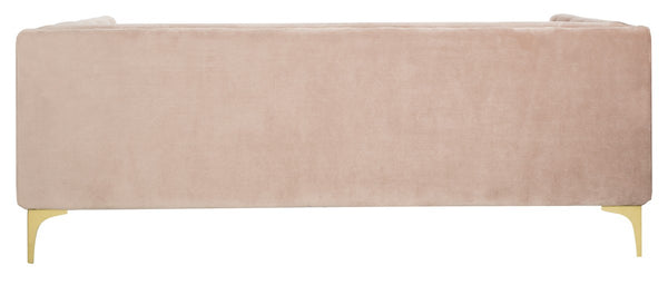 Safavieh Florentino Sofa Tufted Dusty Rose Gold Fabric Metal Pine Wood Polyester Couture SFV4506B 889048472563