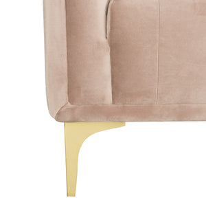 Safavieh Florentino Sofa Tufted Dusty Rose Gold Fabric Metal Pine Wood Polyester Couture SFV4506B 889048472563